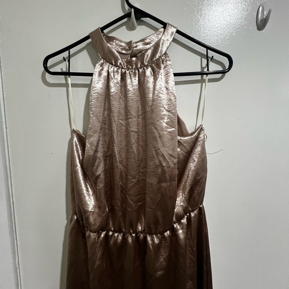 Superfoxx gold sleeveless halter midi dress medium - Picture 6 of 9